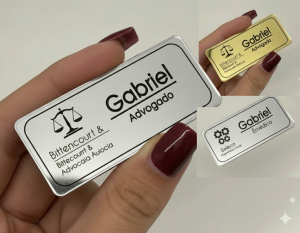 Broche Acrilico Dourado  Espelhado Personalizado  Imã Magnético
