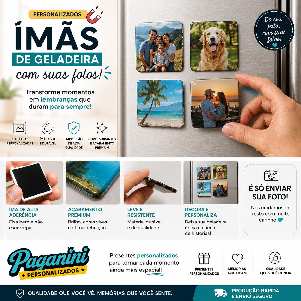 📸✨ FOTO ÍMÃ DE GELADEIRA PERSONALIZADA 📸✨